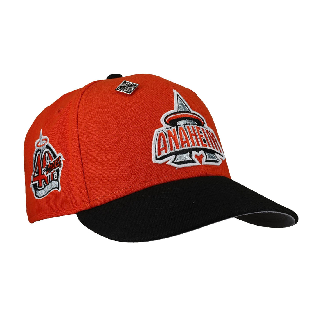 Anaheim Angels Metallic 40th Season Patch Orange 59Fifty Fitted Hat (Restock)