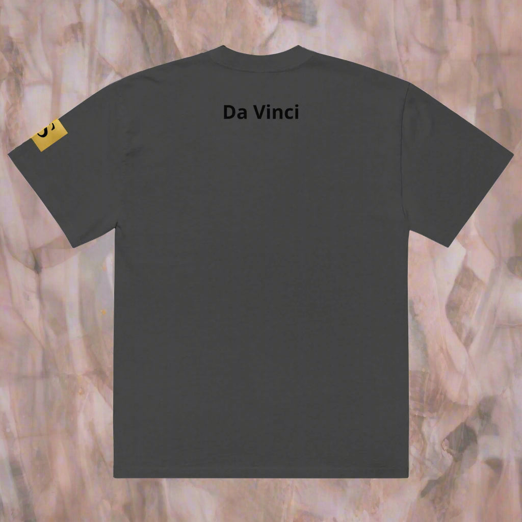 Product"DAVINCI" unisex Oversized graphic print faded t-shirtmockup