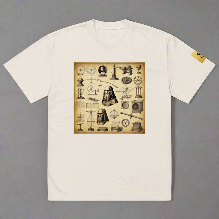 "DAVINCI" unisex Oversized graphic print faded t-shirt