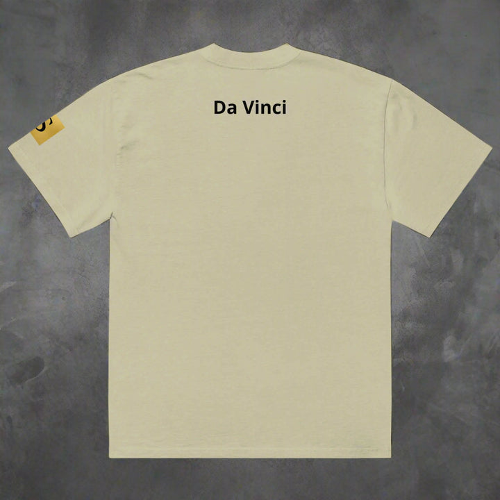 "DAVINCI" unisex Oversized graphic print faded t-shirt