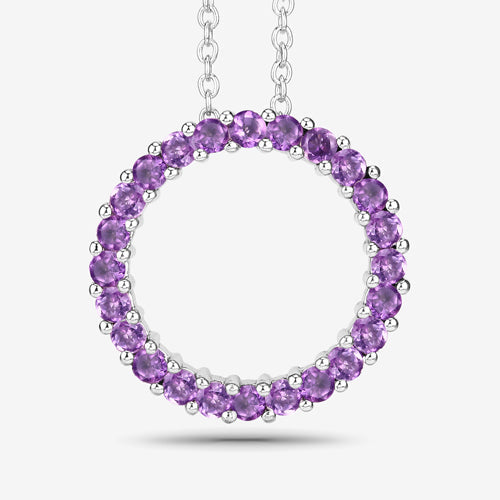 0.72 Carat Genuine Amethyst .925 Sterling Silver Pendant