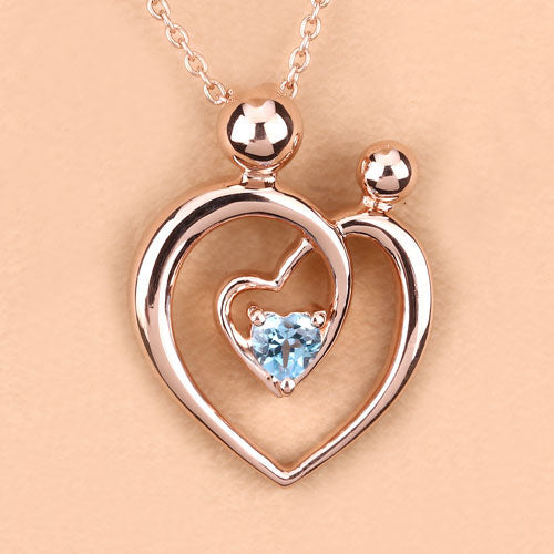 0.28 Carat Genuine Swiss Blue Topaz .925 Sterling Silver Pendant