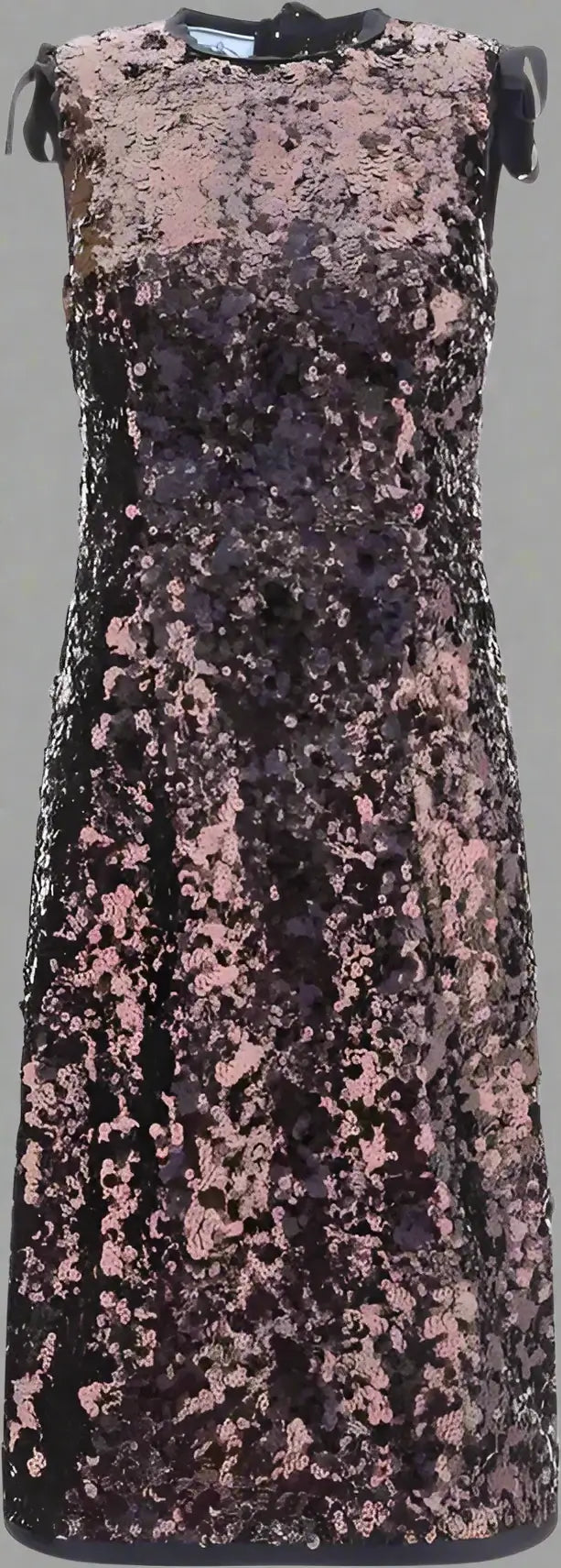 Sequined dress with floral pattern on a plain background