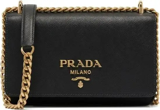 PRADA women's black Saffiano Leather Mini Bag
