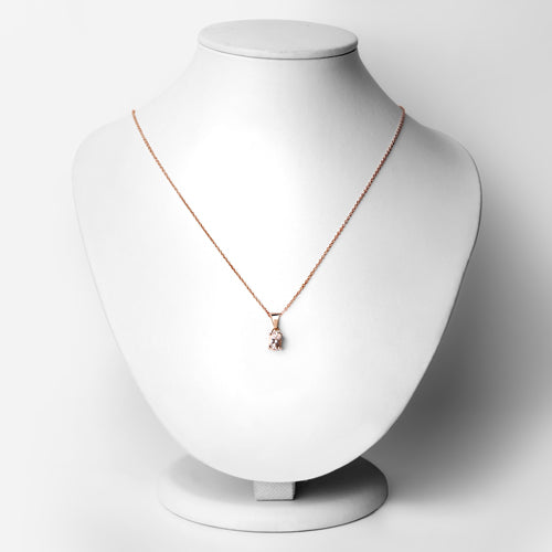 18K Rose Gold Plated 0.70 Carat Genuine Morganite .925 Sterling Silver Pendant