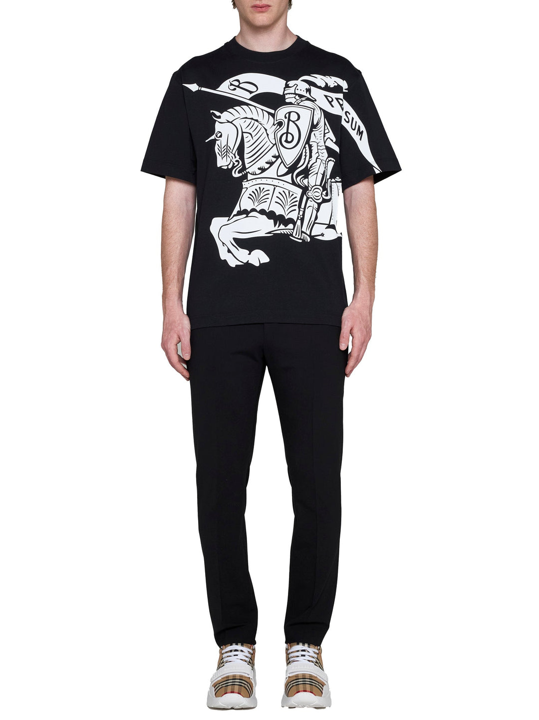 Burberry Men Equestrian Knight Cotton T-Shirt