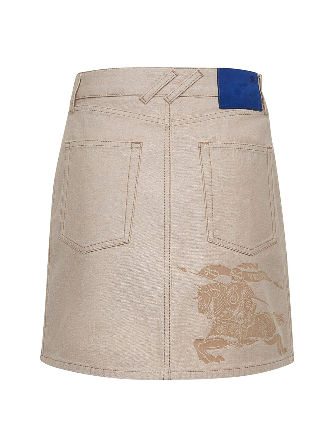 Burberry Women Beige Cotton Denim Mini Skirt