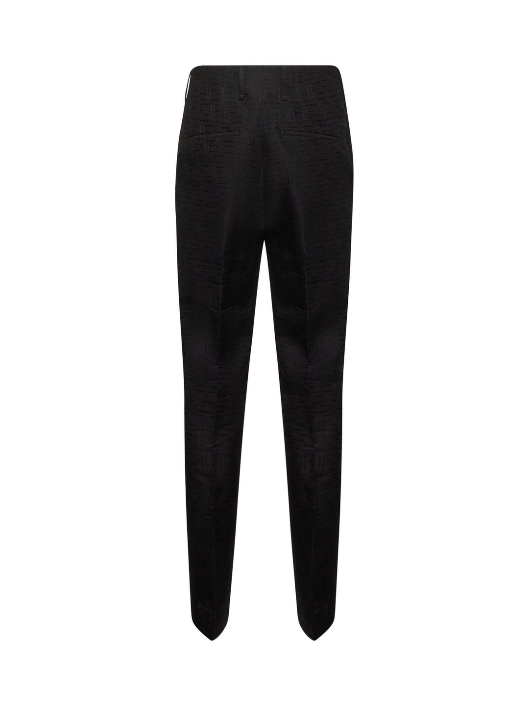 Fendi Men Black Linen And Cotton Ff Jacquard Trousers
