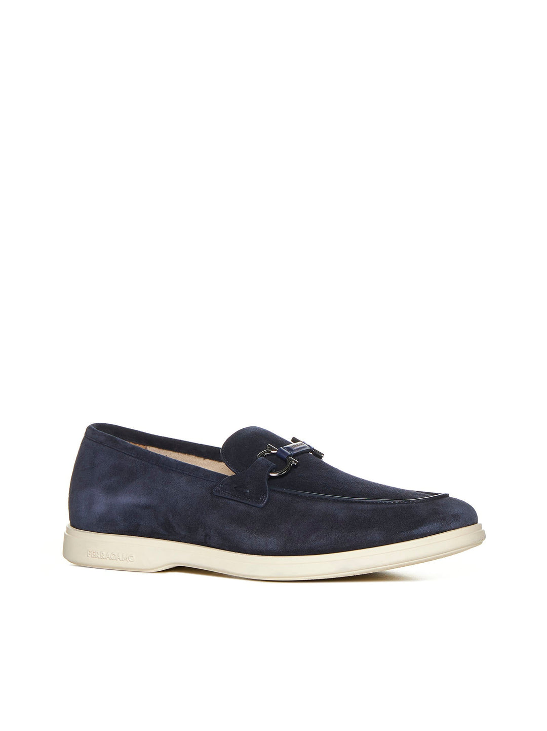Ferragamo Men Gancini Suede Loafers