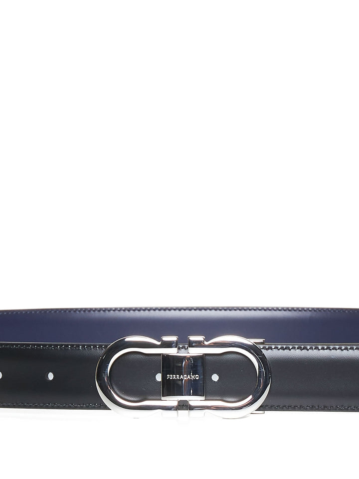 Ferragamo Men Gancini Leather Reversible Belt