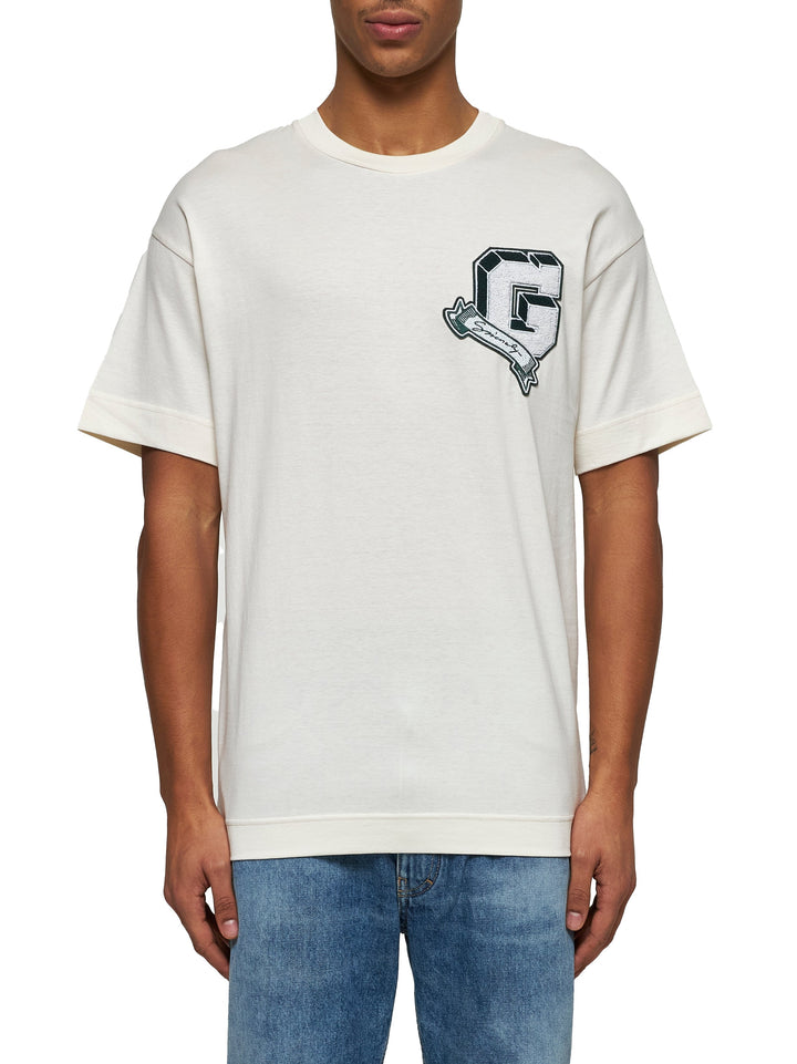 Givenchy Men Ivory Cotton Givenchy College T-Shirt