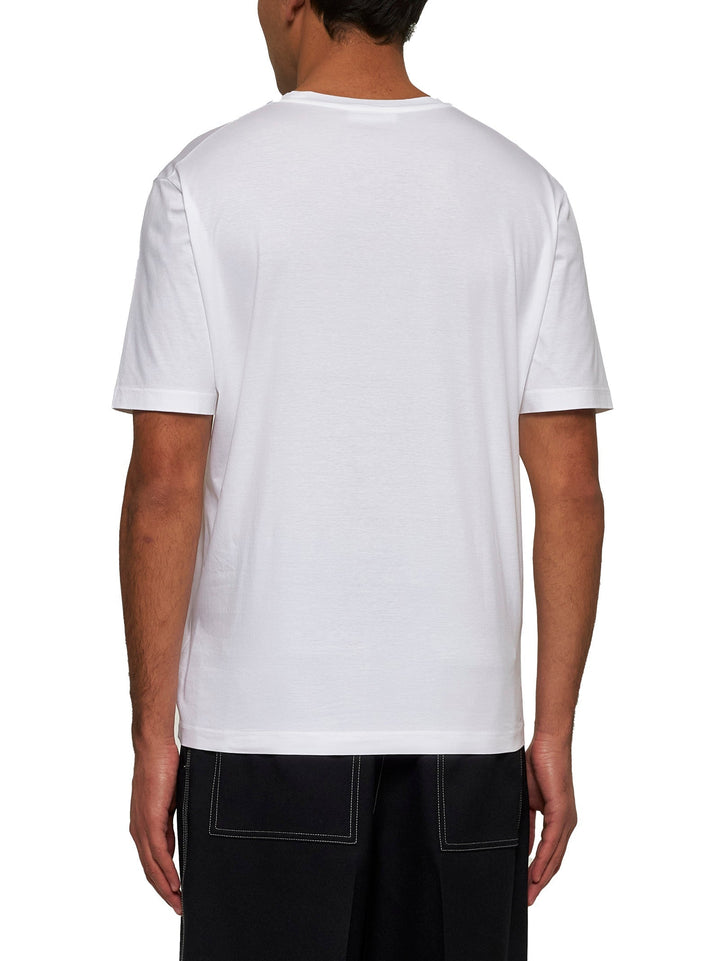 Jil Sander Men White Cotton Jersey Crewneck T-Shirt