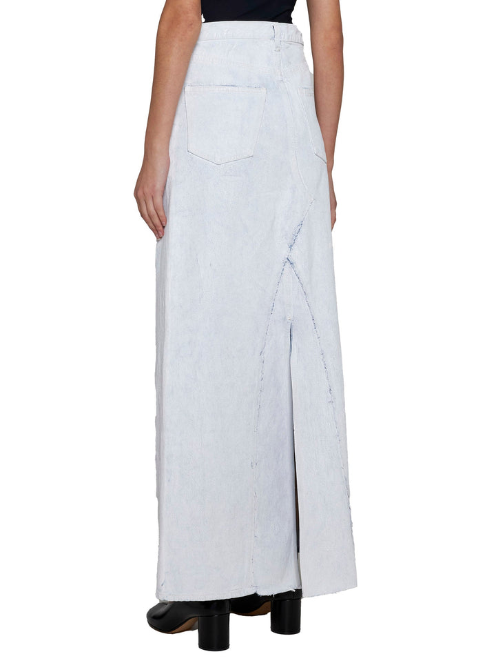 Maison Margiela Women Coated Denim Long Skirt