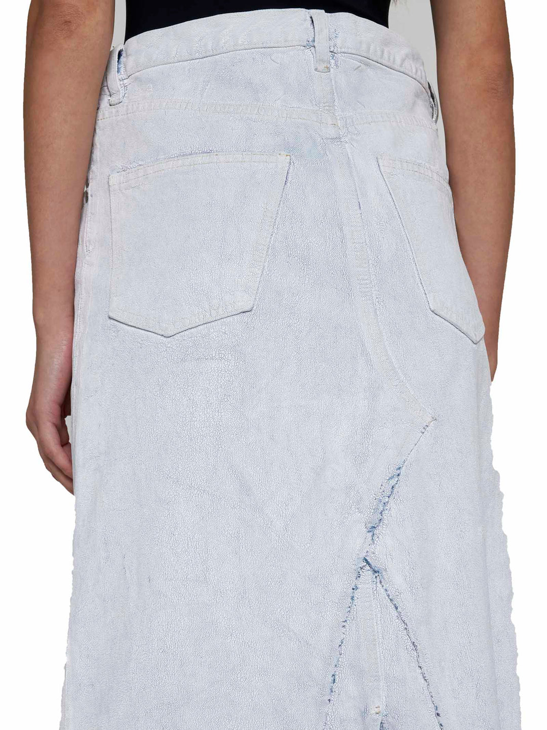 Maison Margiela Women Coated Denim Long Skirt
