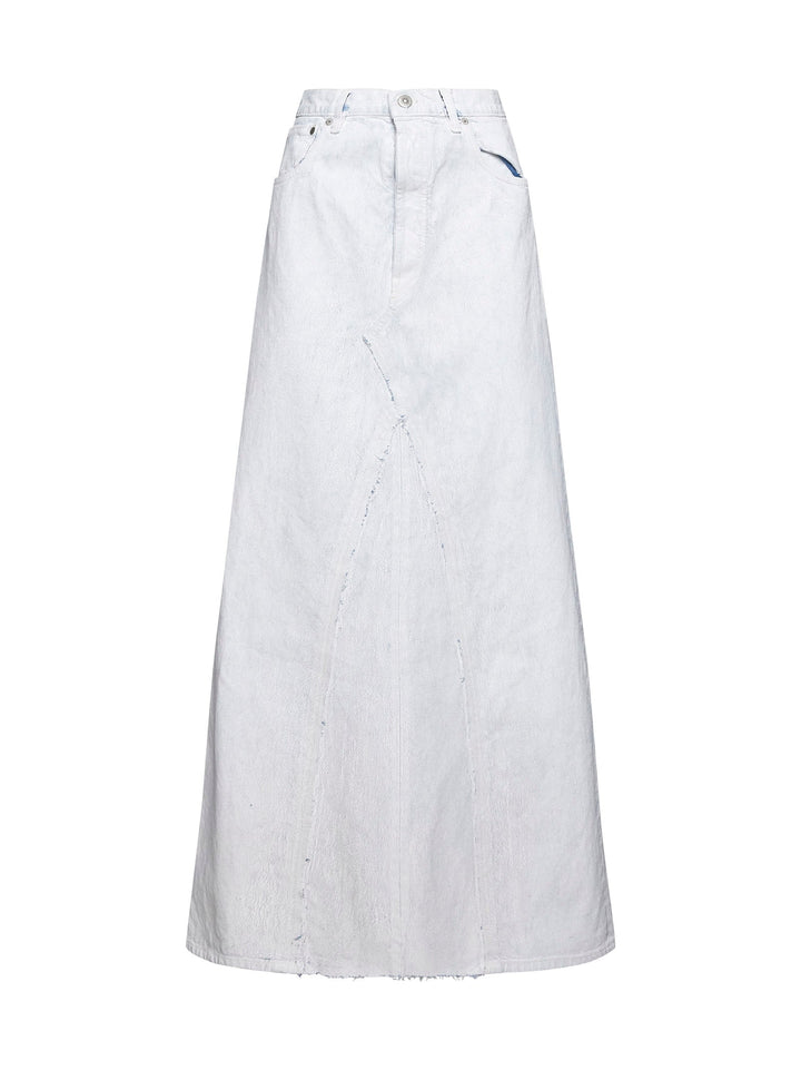 Maison Margiela Women Coated Denim Long Skirt