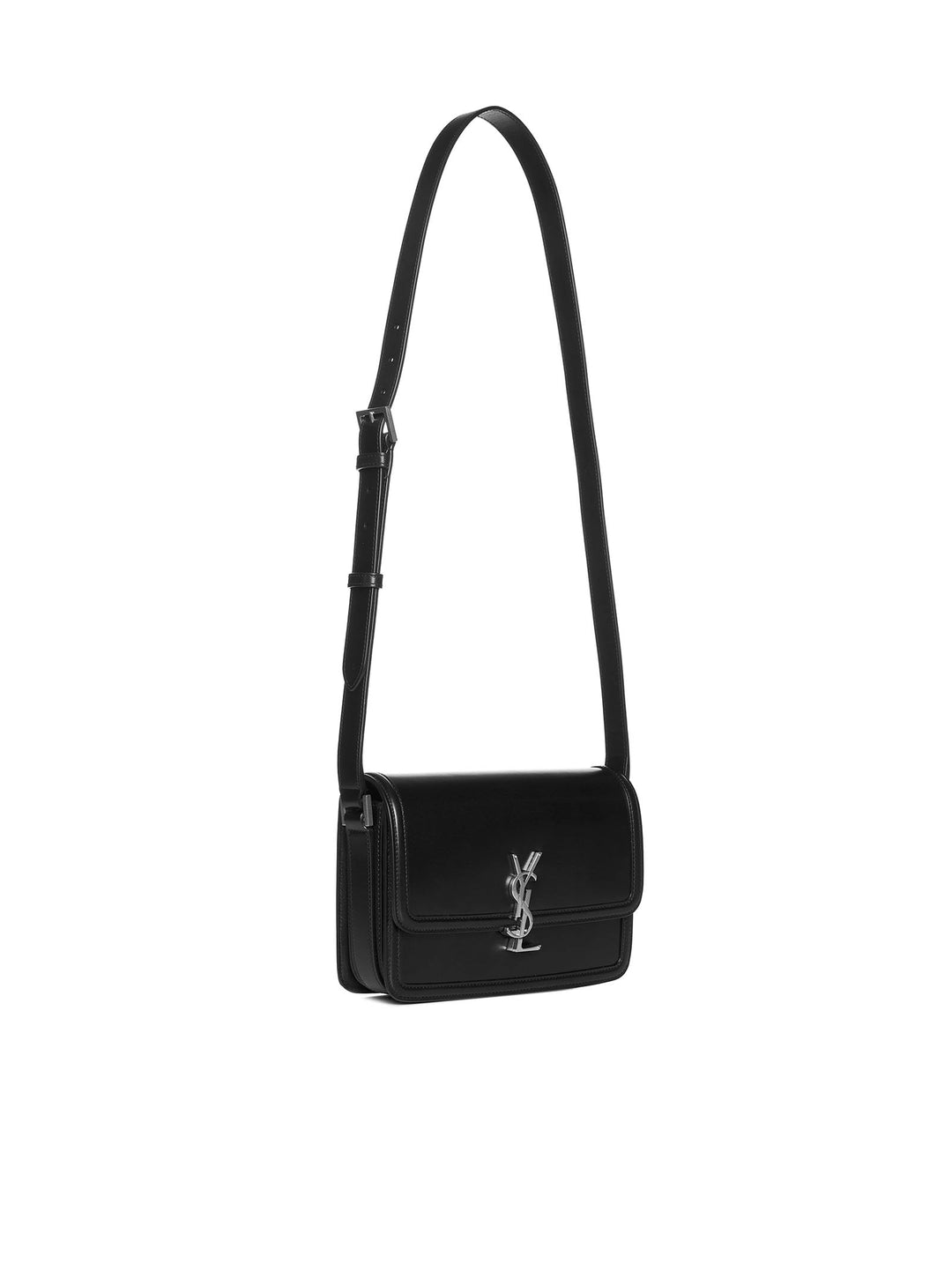 Saint Laurent Men Monogram-Logo Leather Messenger Bag From Saint Laurent Featuring Black