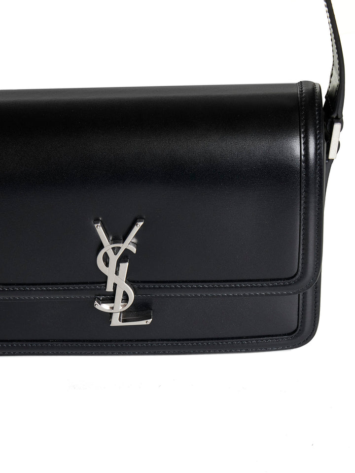 Saint Laurent Men Monogram-Logo Leather Messenger Bag From Saint Laurent Featuring Black