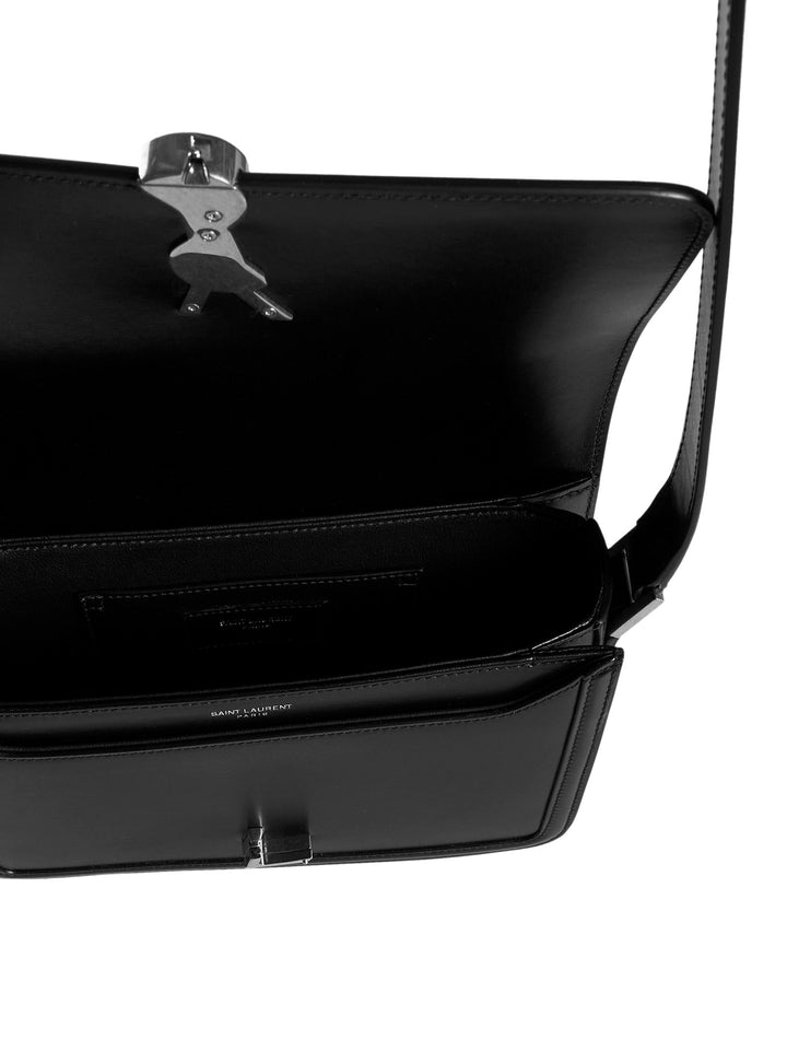 Saint Laurent Men Monogram-Logo Leather Messenger Bag From Saint Laurent Featuring Black
