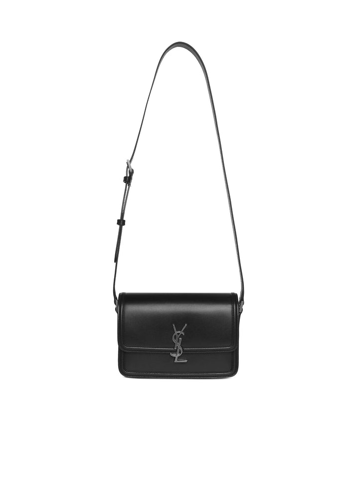 Saint Laurent Men Monogram-Logo Leather Messenger Bag From Saint Laurent Featuring Black