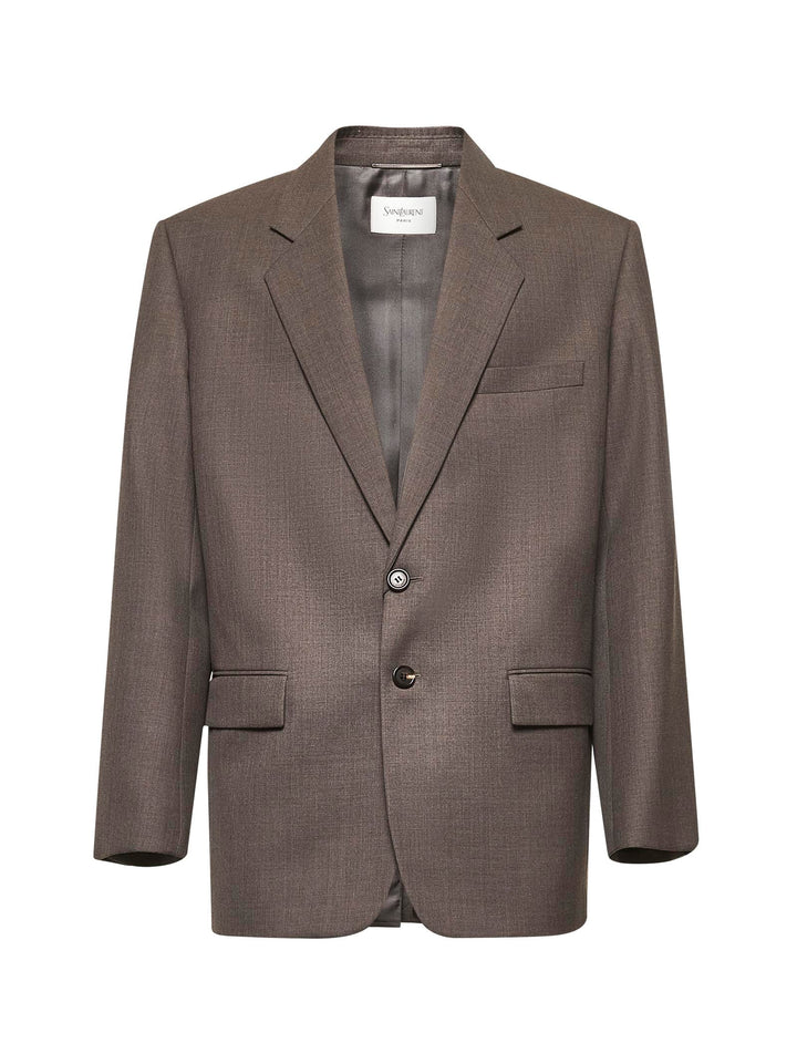 Saint Laurent Men Grey Wool Chiné Yves Blazer