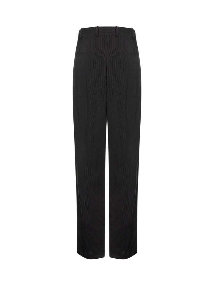Saint Laurent Men Black Striped Canvas Baggy Trousers
