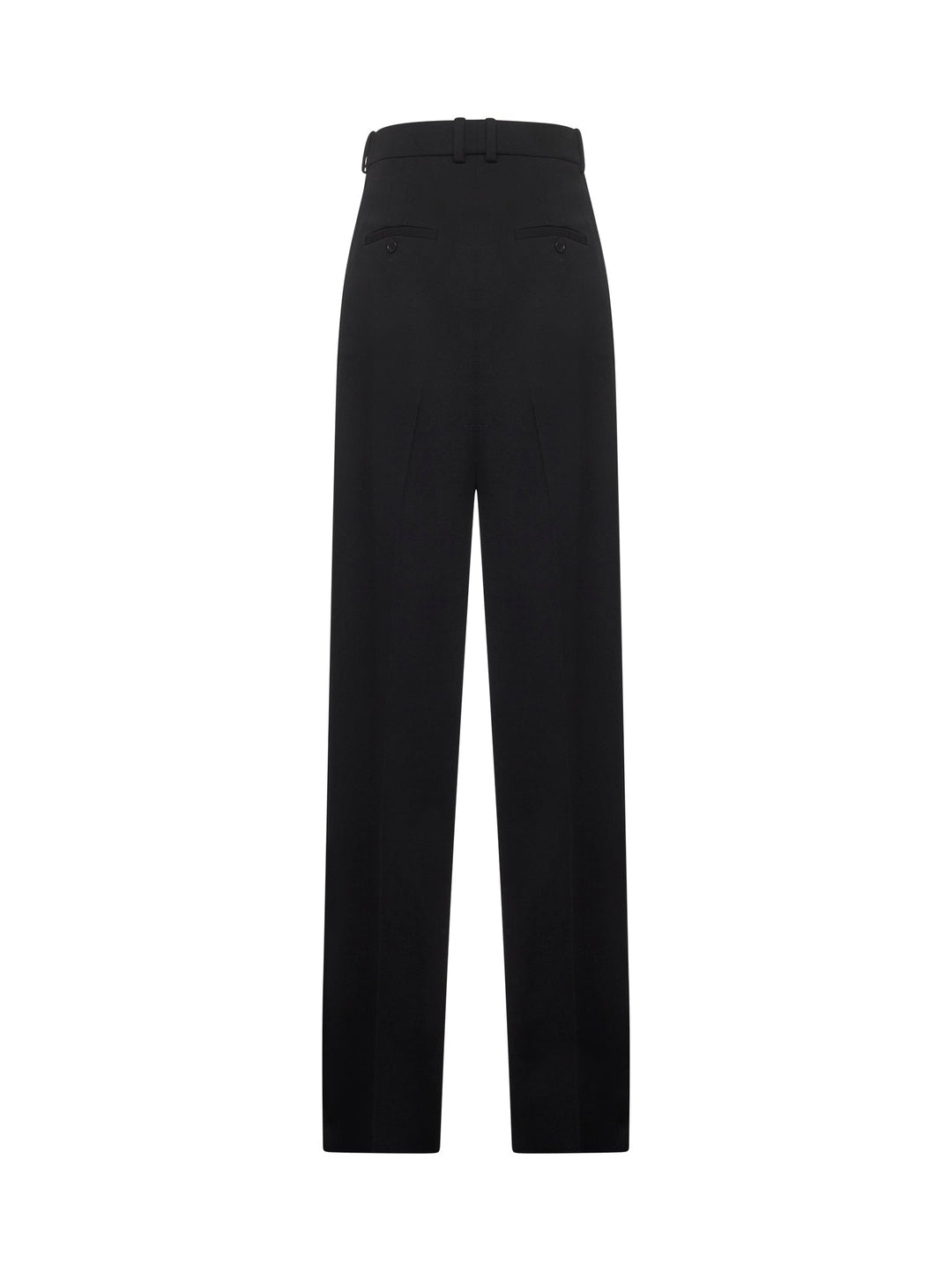 Saint Laurent Women Black Grain De Poudre Wool Wide Leg Trousers
