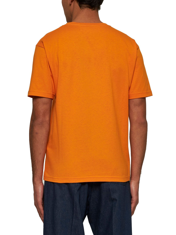 Valentino Men Orange Chez Valentino Print T-Shirt