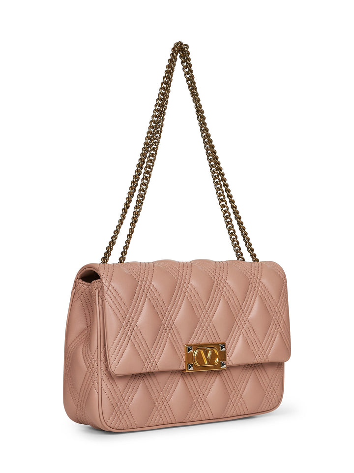 Valentino Garavani Women Pink Large Quiltie 67 Shoulder Bag