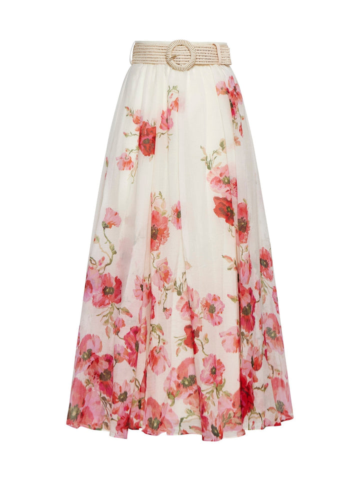 Zimmermann Women Lightburst Print Cotton And Silk Maxi Skirt