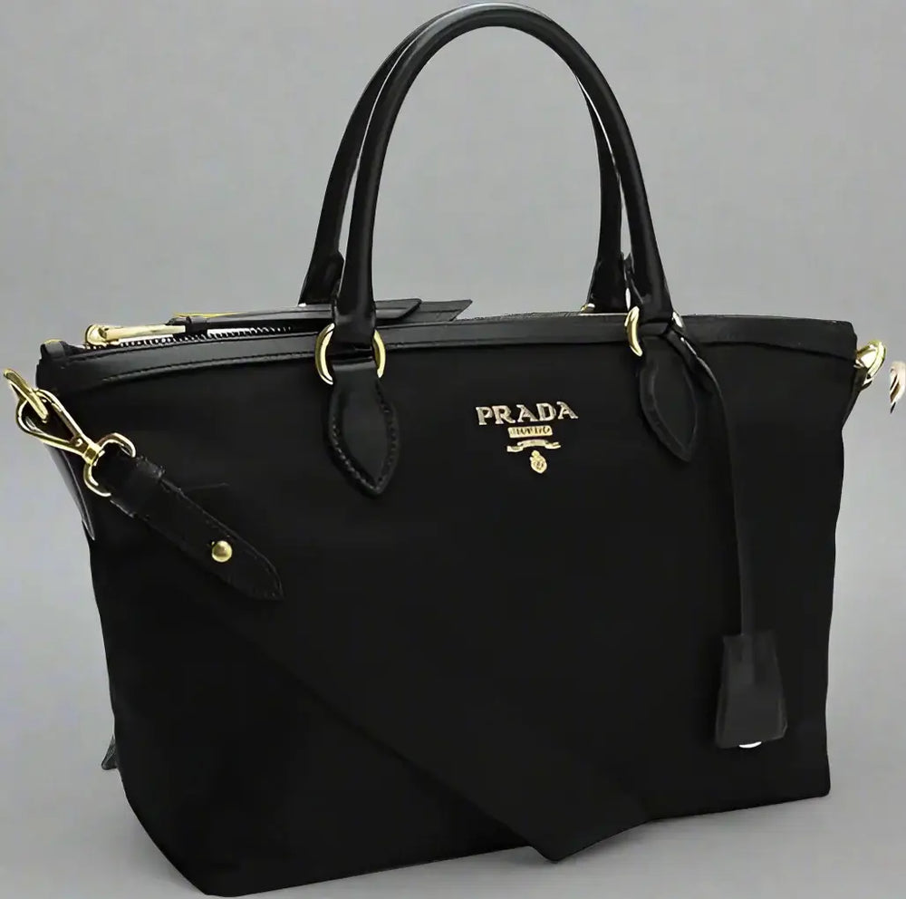 PRADA women's black Nylon Candy Shoulder Bag