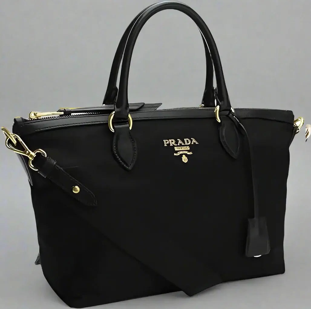 PRADA women's black Nylon Candy Shoulder Bag