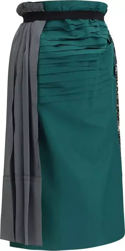 Green skirt with a gray section on a plain background