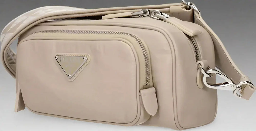 PRADA women's  Beige Leather Crossbody Bag