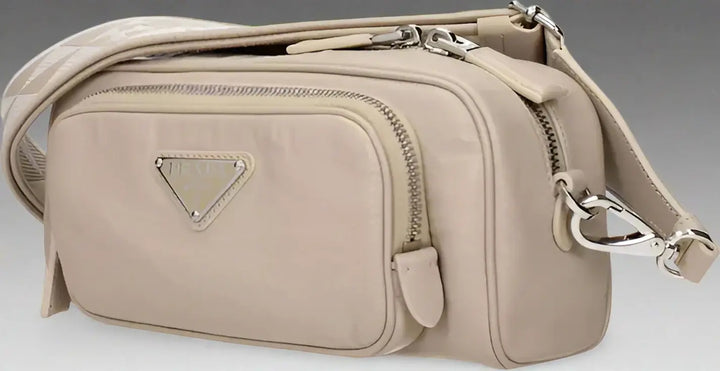 PRADA women's  Beige Leather Crossbody Bag