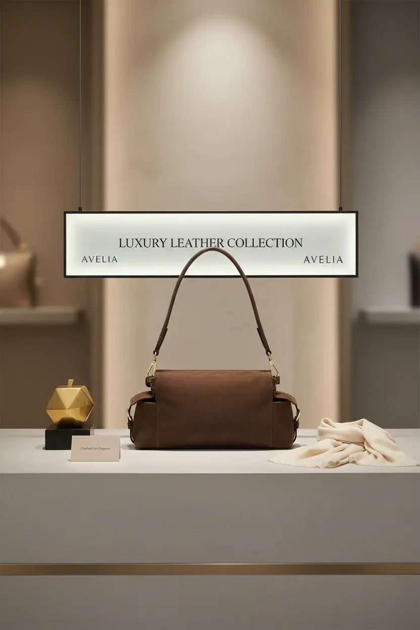 Brown handbag with a bow detail on a white background