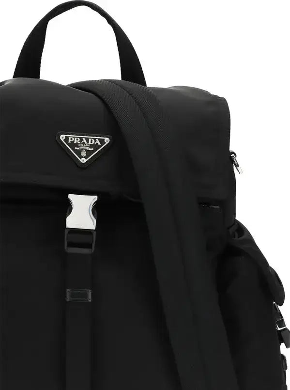 Black Prada backpack on a white background
