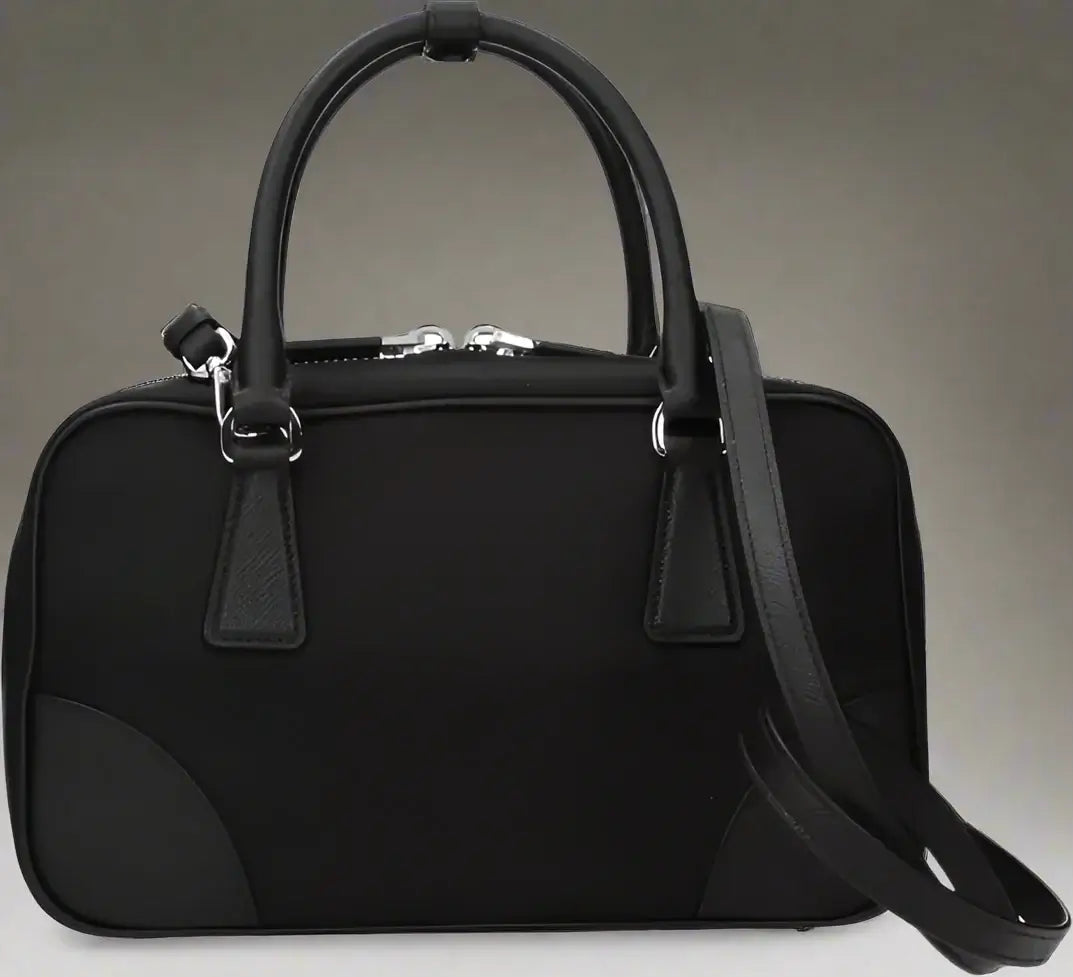 PRADA women's Black Fabric Handbag