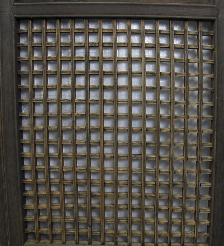 Pair of Antique Chinese Latticed Screen Panel 1