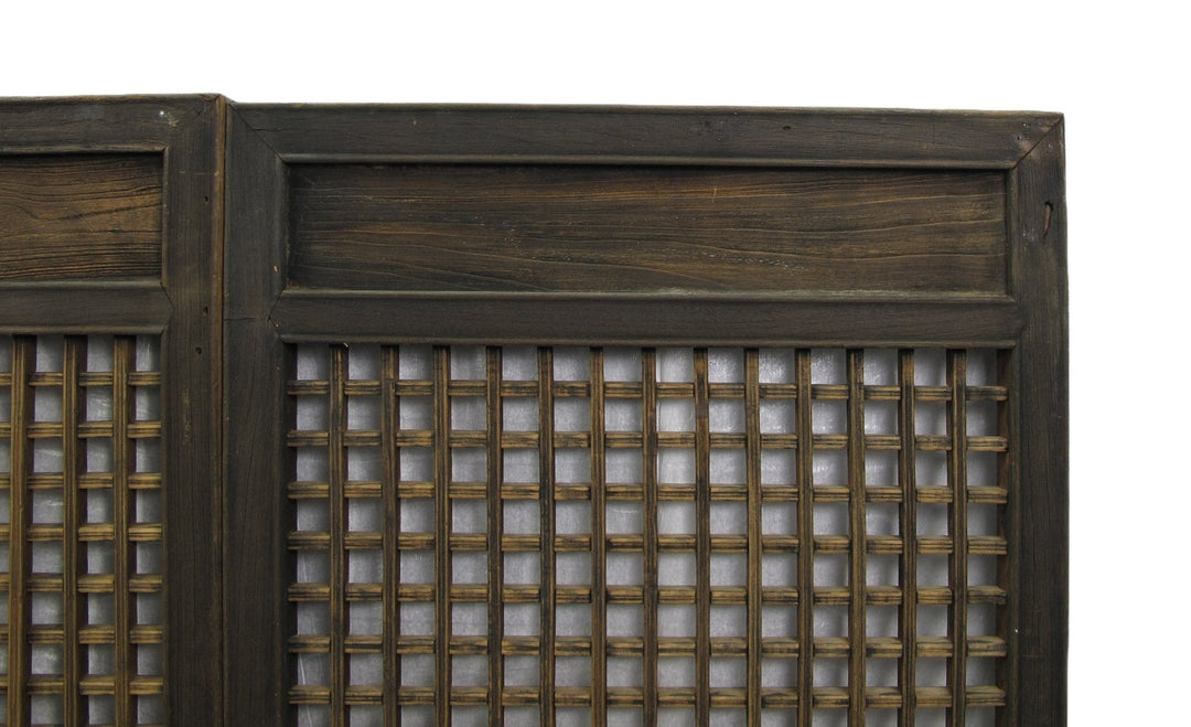 Pair of Antique Chinese Latticed Screen Panel 1