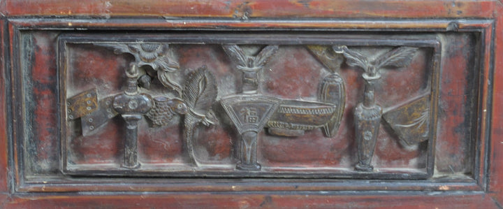 Pair of Hand Carved Antique Chinese Wall Hanging Panel