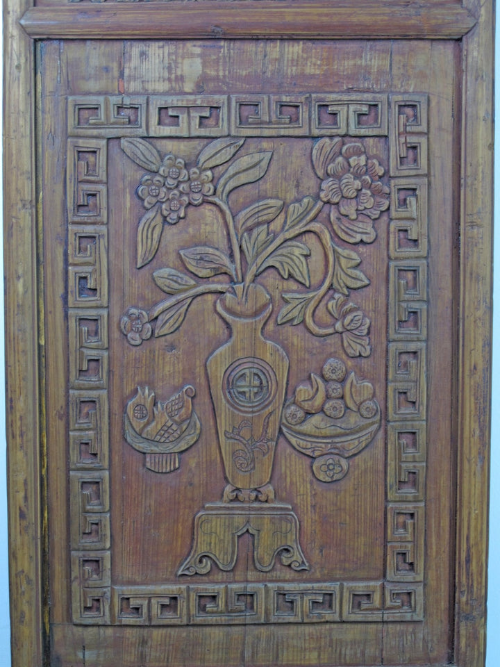 Pair of Hand Carved Antique Wall Hanging Panel