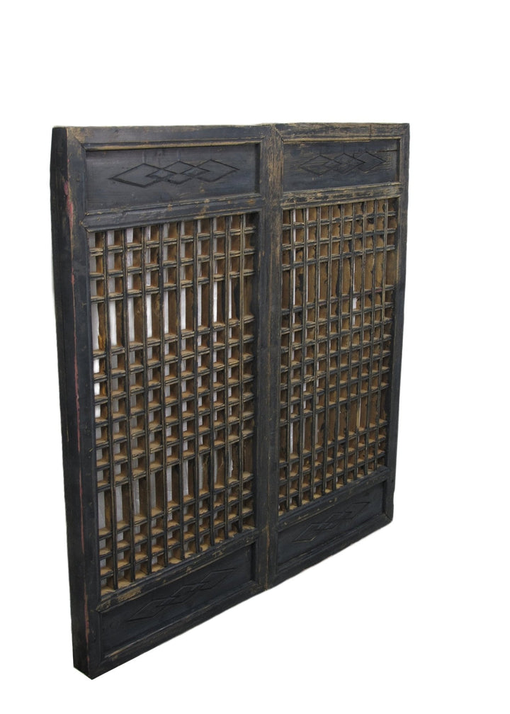 Pair of Vintage Chinese Latticed Screen Panel 3