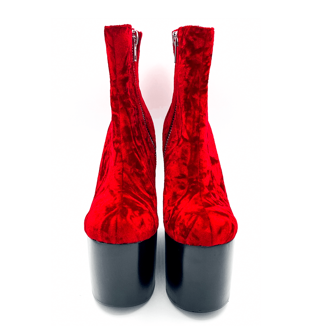 Deadwood Oxblood Velvet Wedge Boot