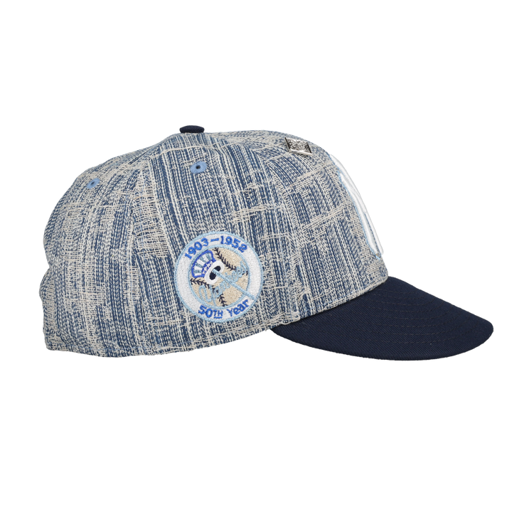 New York Yankees Distressed Denim 50th Season Patch 59Fifty Fitted Hat