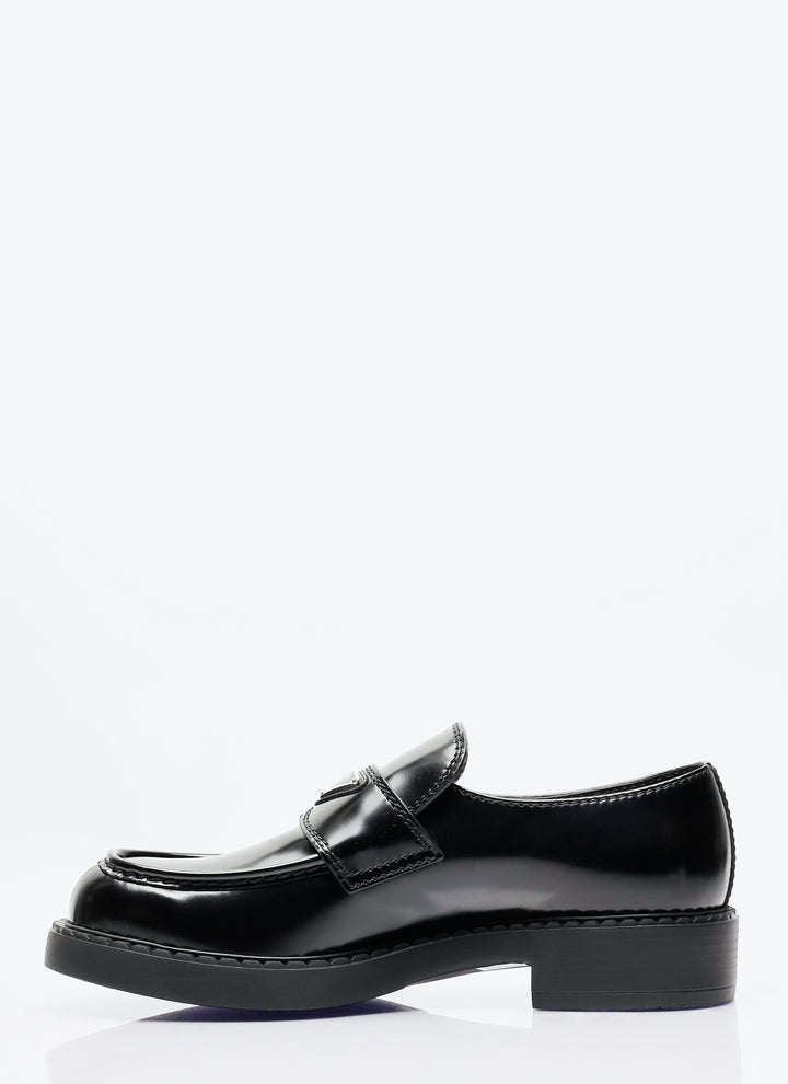 PRADA Chocolate Brushed Leather Loafers – Men | Black | Designer Collection