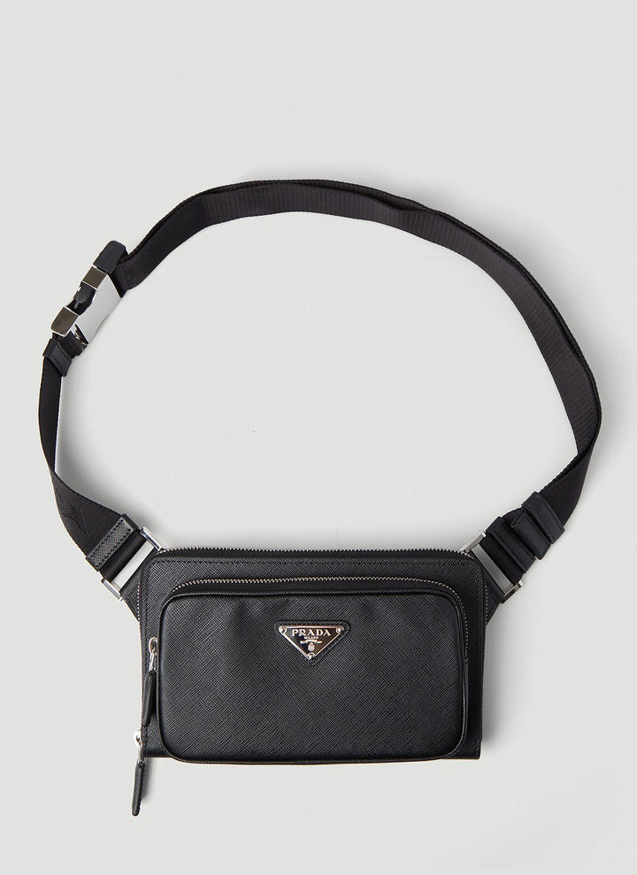 Prada Men Logo Motif Woven Beltbag