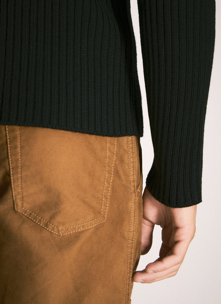 Prada Men Ribbed Wool Zip-Up Cardigan