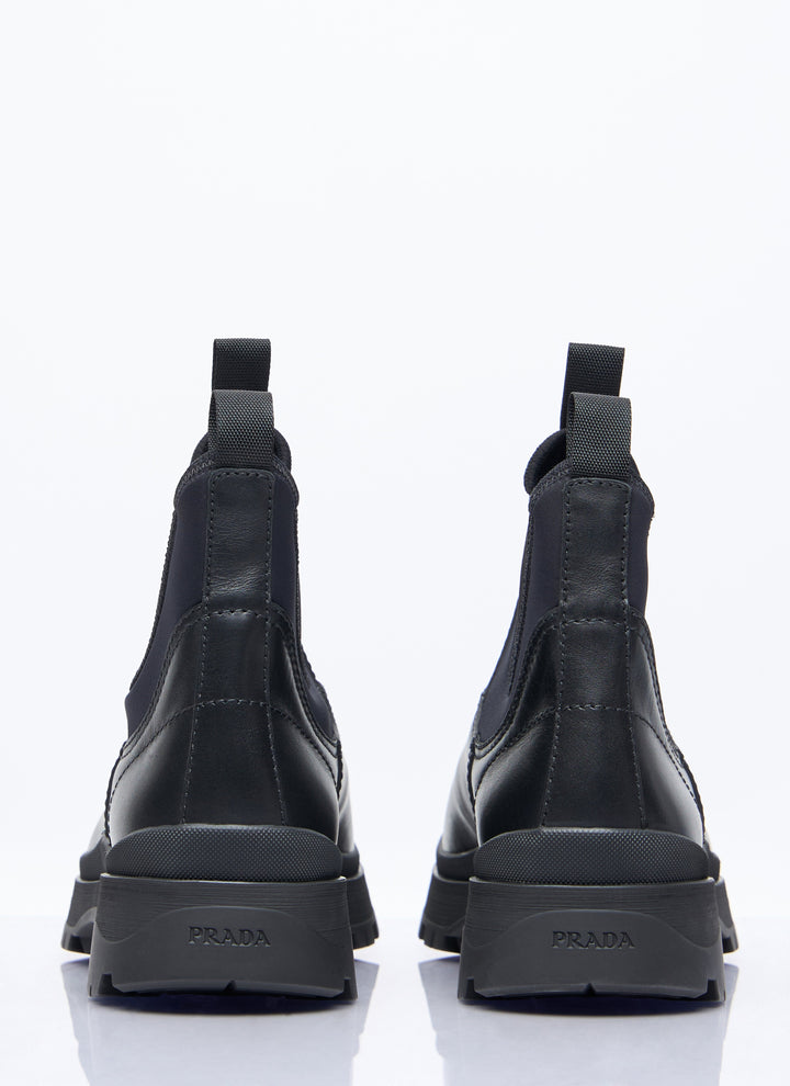 PRADA Blixxen Black Leather Boots – Men | Designer Collection