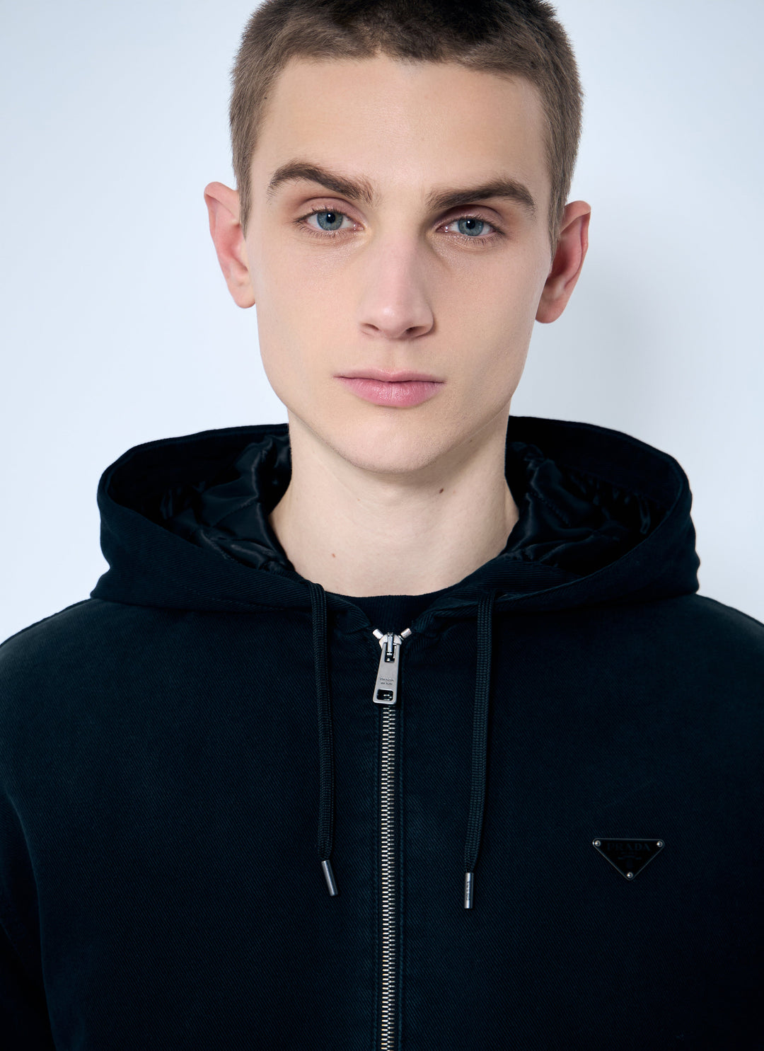 Prada Men Denim Hooded Jacket