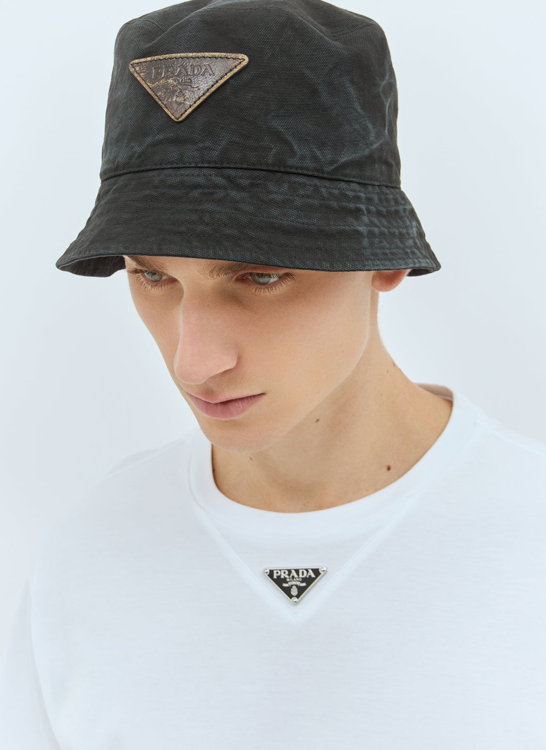 Prada Men Cotton Bucket Hat